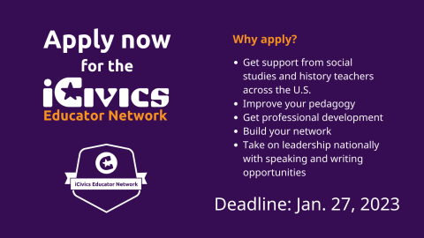 Now accepting new members for the 2023 iCivics Educator Network!